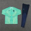 2024 Brazil Green Lake Blue Half-Pull Tracksuit front view