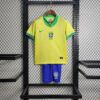 2024 Brazil Home Football Shirt Kids Size front view