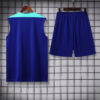 2024 Brazil pre-match training Blue Jersey+Shorts back view