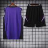 2024 Germany pre-match training Purple Jersey+Shorts back view