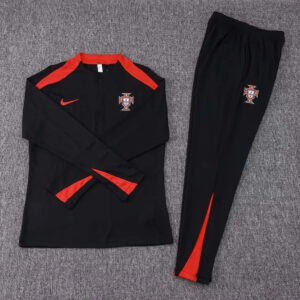 2024 Portugal Half-Pull Tracksuit Black and Red