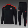 2024 Portugal Half-Pull Tracksuit Black and Red back view