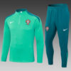 2024 Portugal Half-Pull Tracksuit Green Football Jersey back view