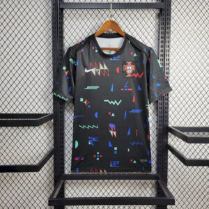 2024 Portugal Training Wear Black Football Shirt