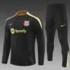 2024/2025 Barcelona Half-Pull Tracksuit Black With Gold detail view