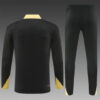 2024/2025 Barcelona Half-Pull Tracksuit Black With Gold detail view