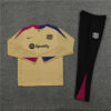 2024/2025 Barcelona Half-Pull Tracksuit Earthy Yellow front view
