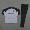 2024/2025 Barcelona Half-Pull Tracksuit Grey Black front view