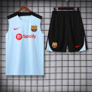 2024/2025 Barcelona Pre-match Training White Jersey+Shorts