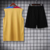 2024/2025 Barcelona pre-match training Glod Jersey+Shorts back view