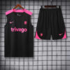2024/2025 Chelsea Pre-match Training Black Jersey+Shorts front view