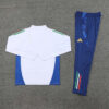 2024/2025 Italy Blue and White Half-Pull Tracksuit back view