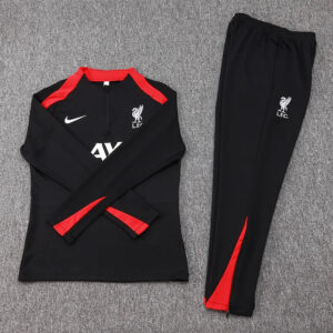 2024/2025 Liverpool Half-Pull Tracksuit Black Jersey