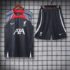 2024/2025 Liverpool Pre-match Training Black Jersey+Shorts front view