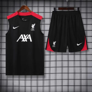 2024/2025 Liverpool Pre-match Training Black Jersey+Shorts