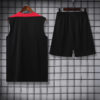 2024/2025 Liverpool Pre-match Training Black Jersey+Shorts back view