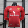 2024/2025 Long Sleeve Player Version Manchester United Home Football Shirt front view