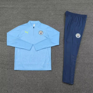 2024/2025 Manchester City Half-Pull Tracksuit Light Blue