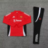 2024/2025 Manchester United Half-Pull Tracksuit Red front view