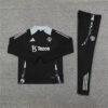 2024/2025 Manchester United Half-Pull Training Wear Black Football Shirt front view