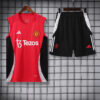 2024/2025 Manchester United pre-match training Red Jersey+Shorts front view
