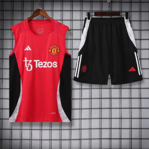 2024/2025 Manchester United pre-match training Red Jersey+Shorts