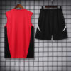 2024/2025 Manchester United pre-match training Red Jersey+Shorts back view
