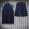 2024/2025 Napoli pre-match training Black Jersey+Shorts back view