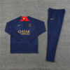 2024/2025 PSG Paris Saint-Germain Dark Blue Half-Pull Tracksuit front view
