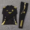 2024/2025 Real Madrid Half-Pull Tracksuit Black front view
