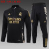 2024/2025 Real Madrid Half-Pull Tracksuit Black back view