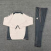 2024/2025 Real Madrid Half-Pull Tracksuit Light Yellow Football Shirt back view