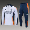 2024/2025 Real Madrid Half-Pull Tracksuit White-Black Football Shirt back view