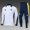 2024/2025 Real Madrid White Long Zipped Jacket Football Shirt back view