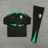 2025 Brazil Black and Green Half-Pull Tracksuit front view
