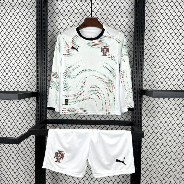 2025 Long Sleeve Portugal Away Football Shirt Kids Size