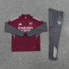 2025/2026 Arsenal Half-Pull Black Grey Tracksuit front view