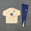 2025/2026 Barcelona Beige Half-Pull Tracksuit front view