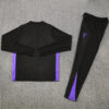 2025/2026 Barcelona Black Purple Half-Pull Tracksuit back view