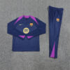 2025/2026 Barcelona Blue Purple Half-Pull Tracksuit front view
