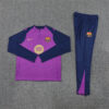 2025/2026 Barcelona Purple Half-Pull Tracksuit front view