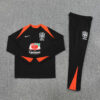 2025/2026 Brazil Orange Black Half-Pull Tracksuit front view