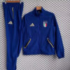 2025/2026 Italy Blue Full zipper Tracksuit front view