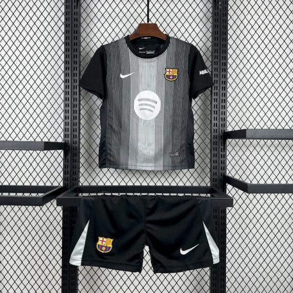 2025/2026 Kids Size Barcelona Black Goalkeeper Football Kit