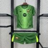 2025/2026 Kids Size Barcelona Green Goalkeeper Football Kit front view