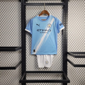 2025/2026 Manchester City Home Football Shirt Kids Size