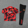 2025/2026 Manchester United Half-Pull Red Tracksuit front view