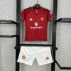2025/2026 Manchester United Home Football Shirt Kids Size front view