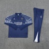 2025/2026 PSG Paris Saint-Germain Blue Half-Pull Tracksuit front view
