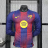 2025/2026 Player Version Long Sleeve Barcelona Home Football Shirt front view